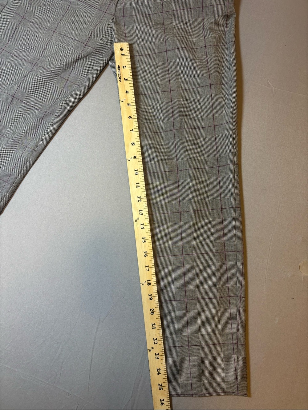 Women’s J. Crew Striped Plaid Pattern Office Pant Size 8 in Gray and Purple. - Picture 5 of 7